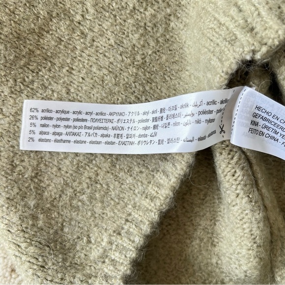 NWT ZARA Sage Green Alpaca Knit Strapless Sweater Crop Top S - Picture 6 of 8